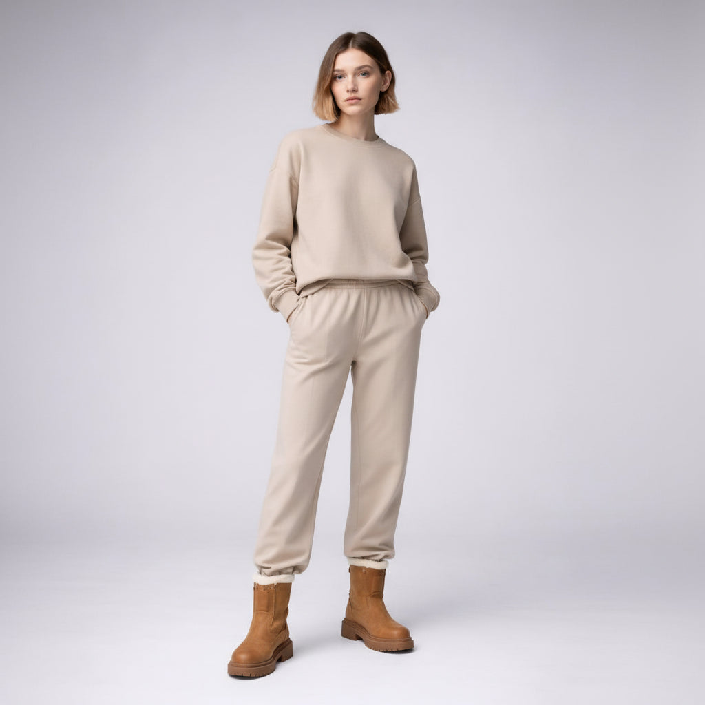 Standing front view of the model wearing Women’s Bow Platform Leather Loafer Shoes