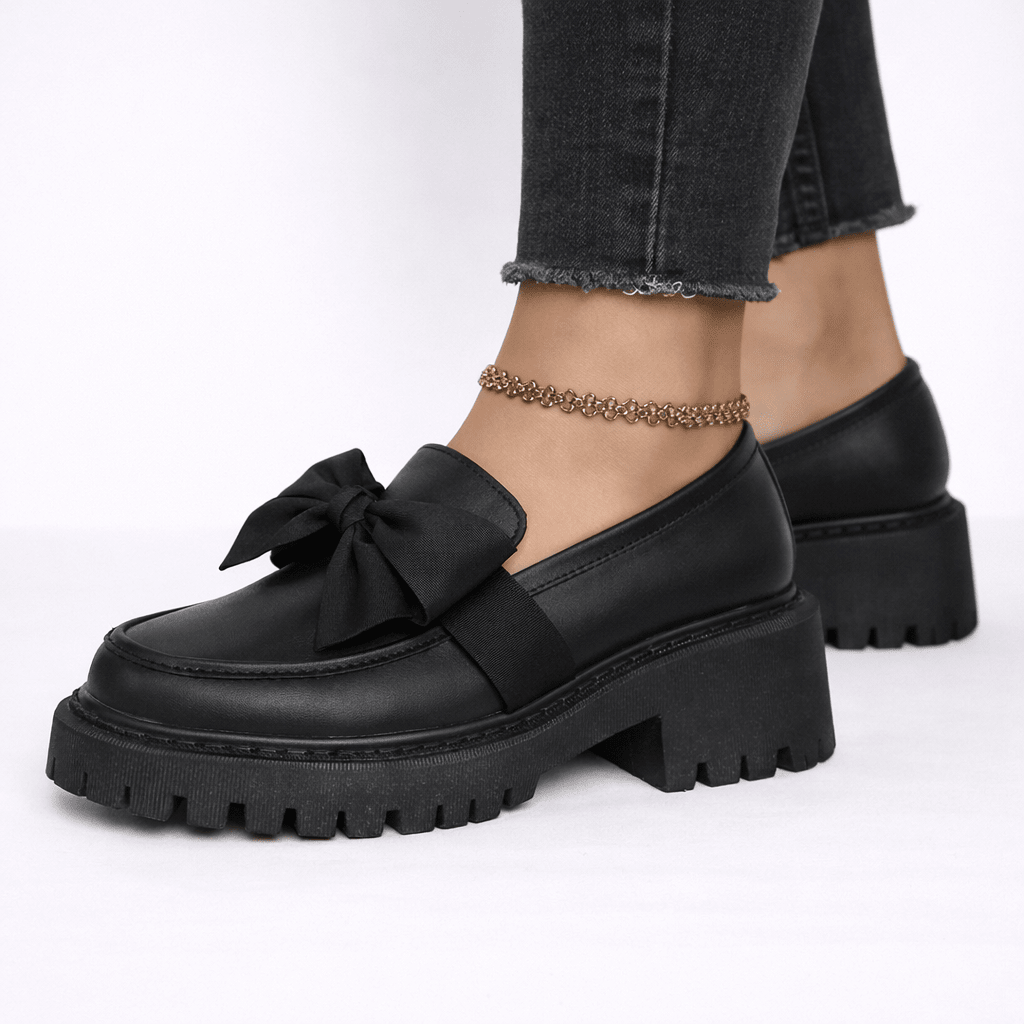Women’s Bow Platform Loafer Shoes - Shoe Corners