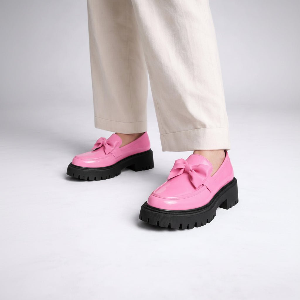 Women’s Bow Platform Loafer Shoes - Shoe Corners