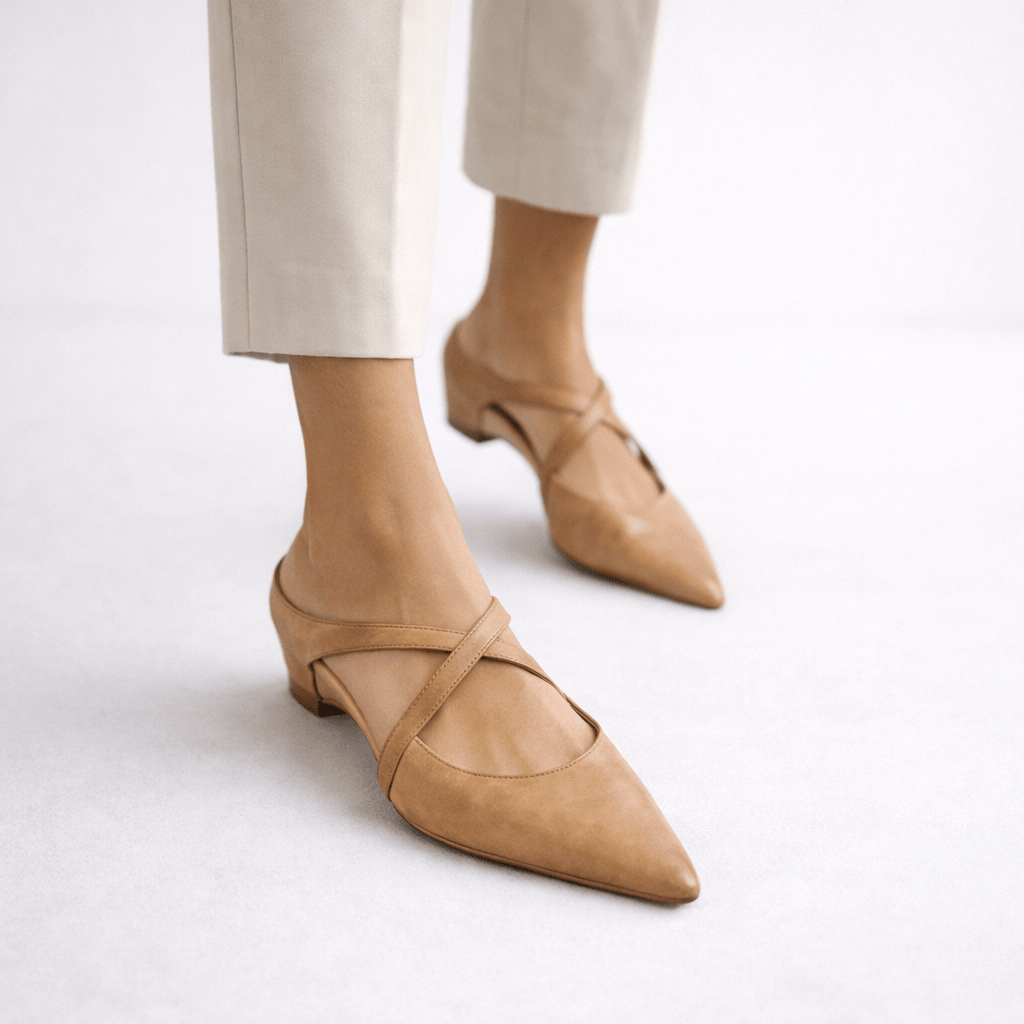 Women’s Cross Strap Mary Jane Mule Flats - Shoe Corners