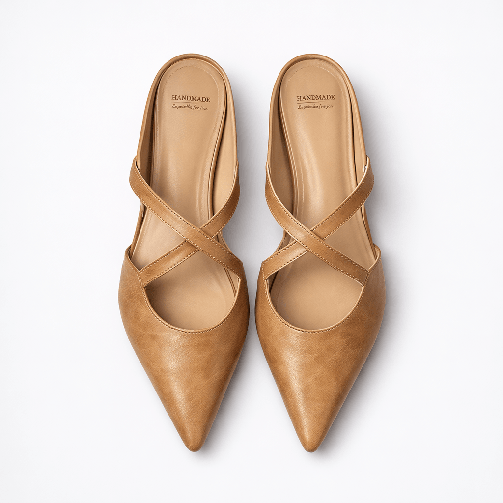Women’s Cross Strap Mary Jane Mule Flats - Shoe Corners