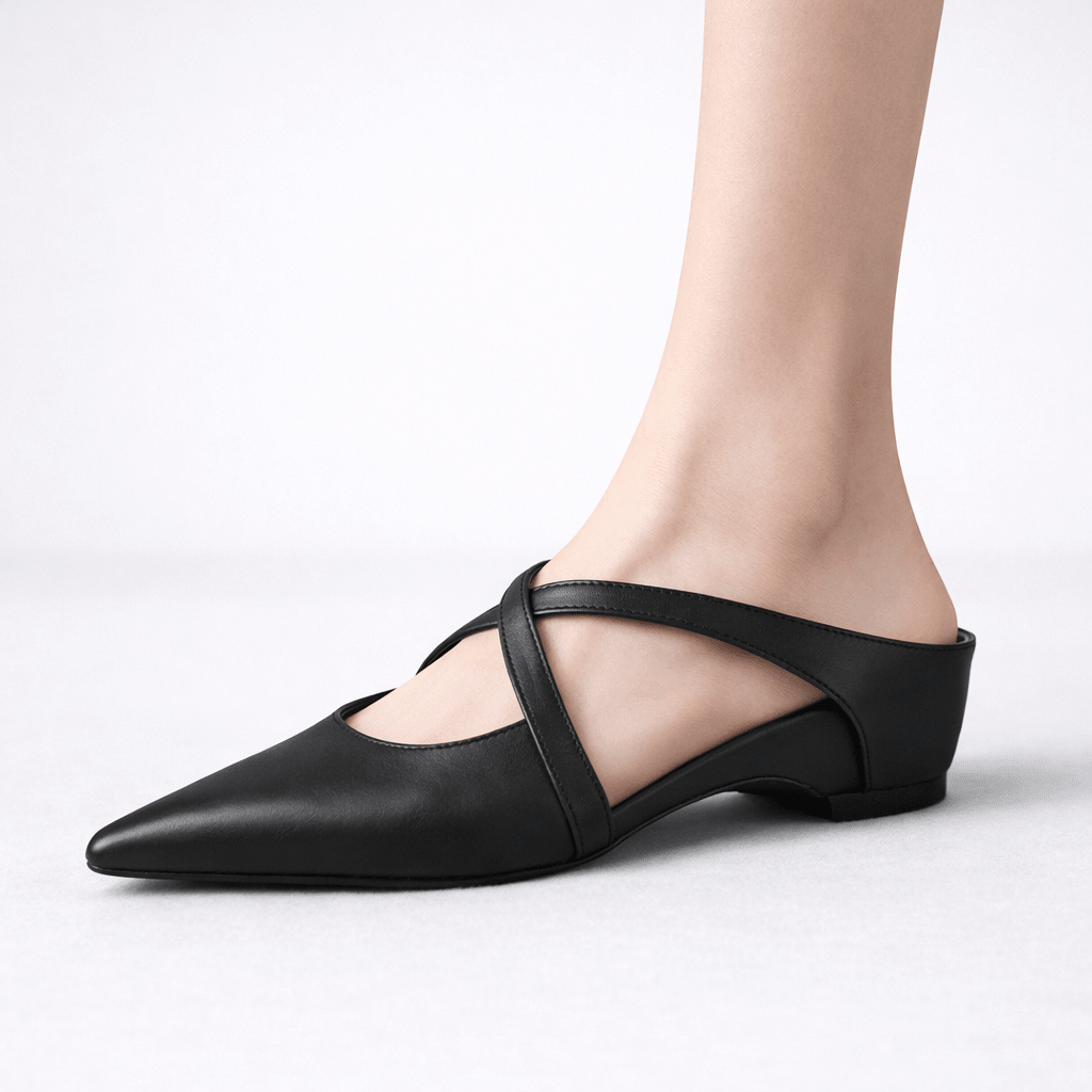 Women’s Cross Strap Mary Jane Mule Flats - Shoe Corners