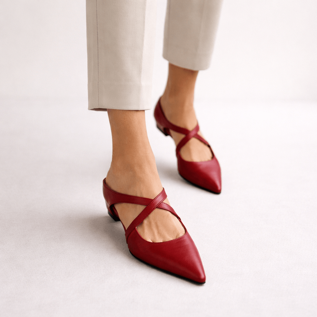 Women’s Cross Strap Mary Jane Mule Flats - Shoe Corners