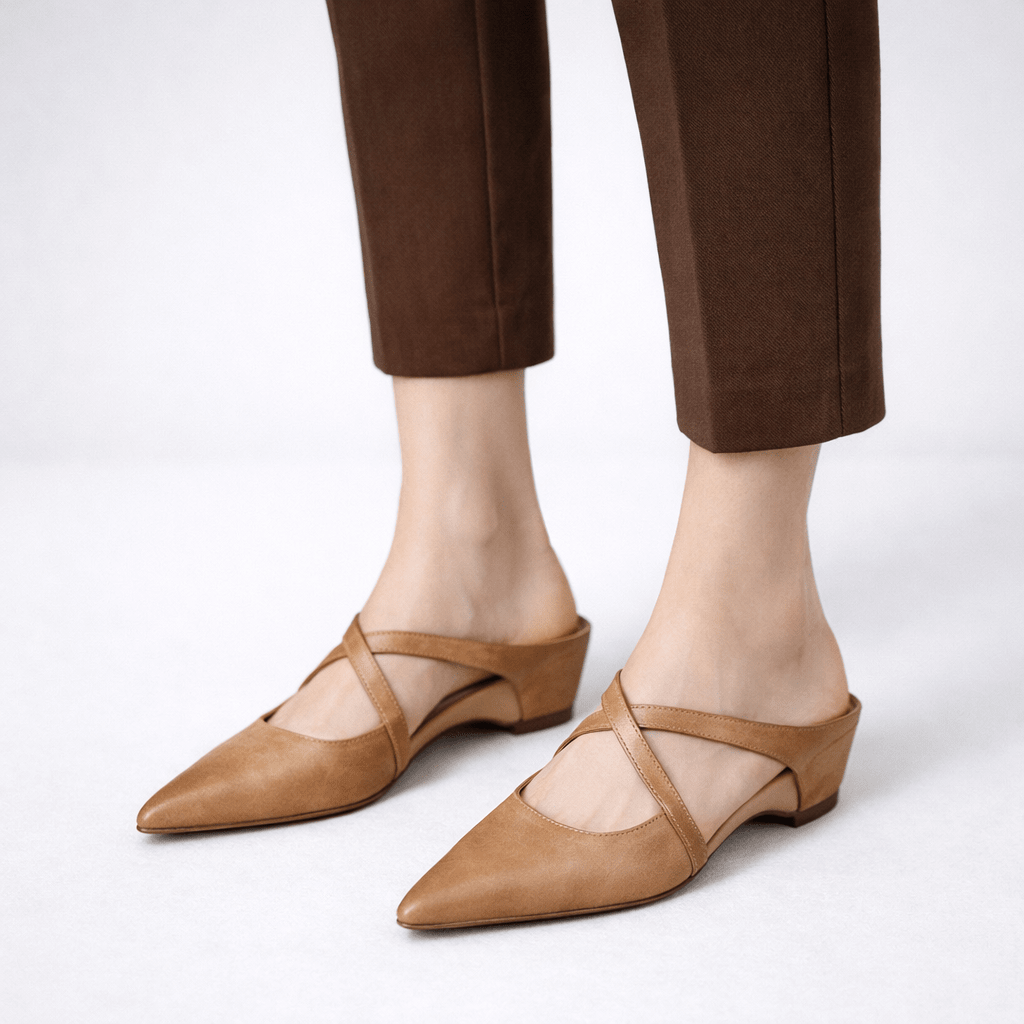 Women’s Cross Strap Mary Jane Mule Flats - Shoe Corners