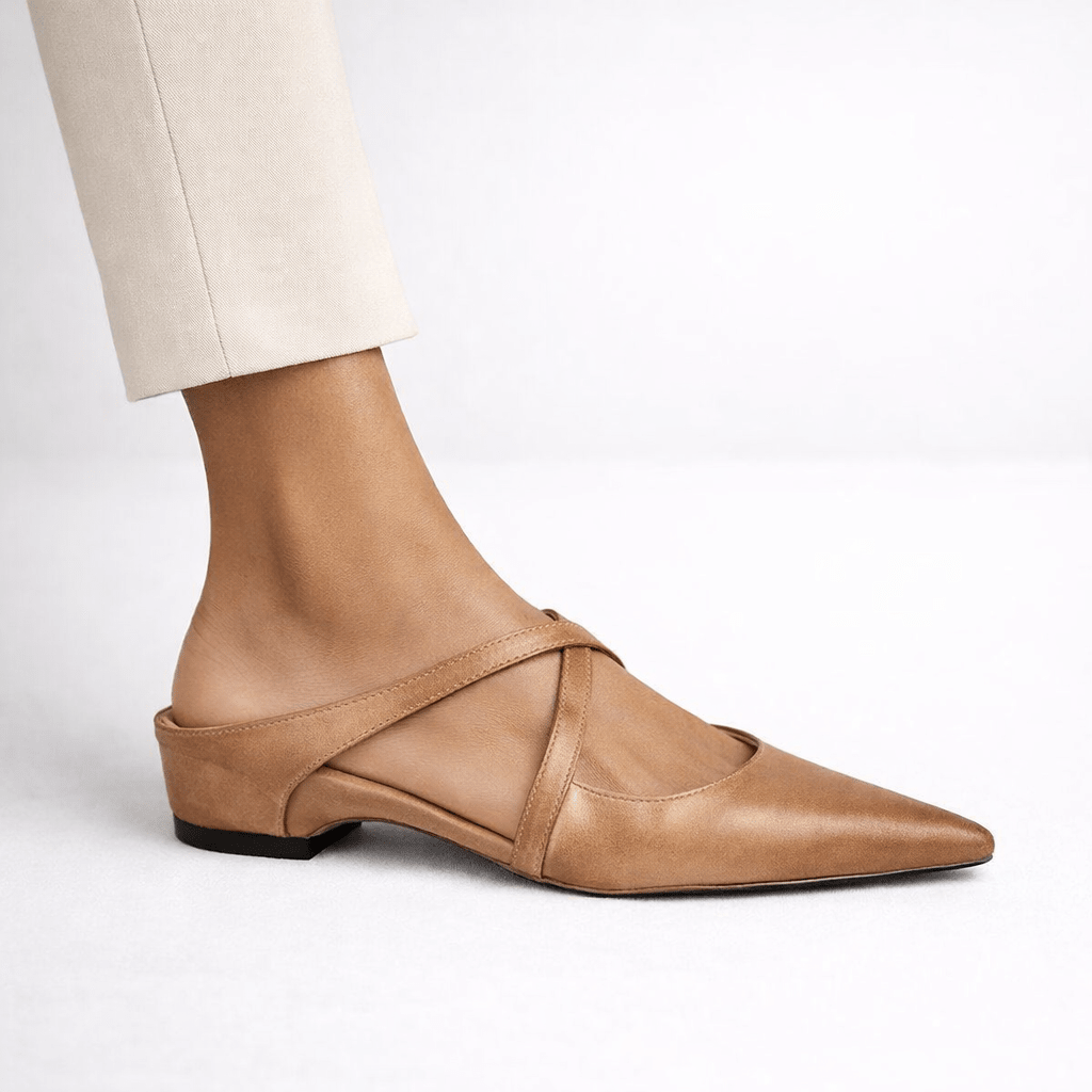 Women’s Cross Strap Mary Jane Mule Flats - Shoe Corners