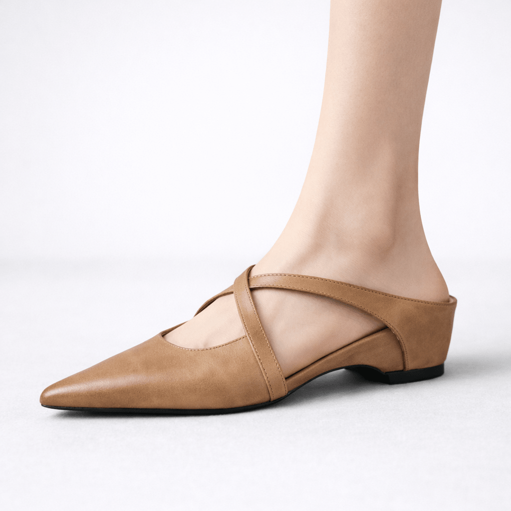 Women’s Cross Strap Mary Jane Mule Flats - Shoe Corners