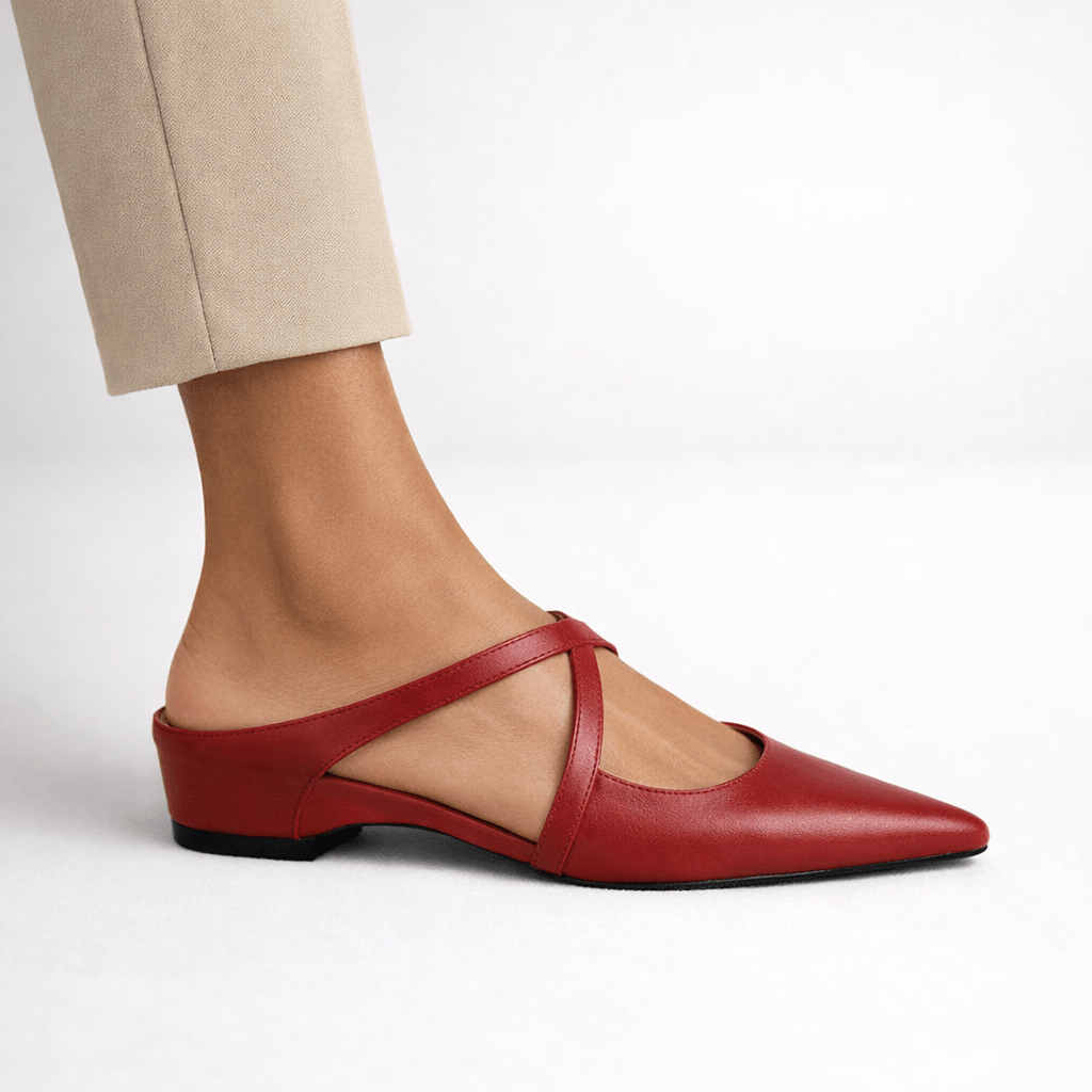 Women’s Cross Strap Mary Jane Mule Flats - Shoe Corners