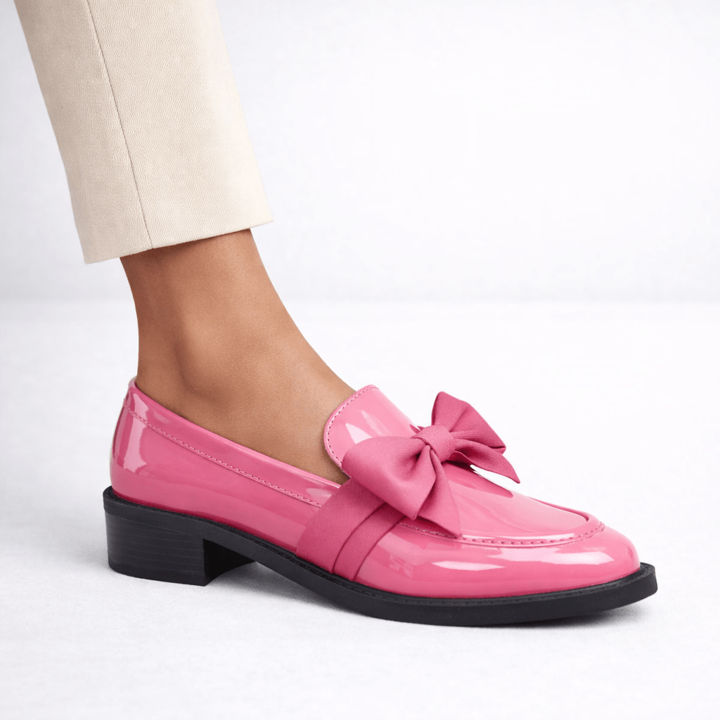 Women’s Patent Leather Bow Loafers - Shoe Corners