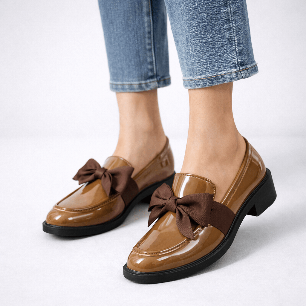 Women’s Patent Leather Bow Loafers - Shoe Corners