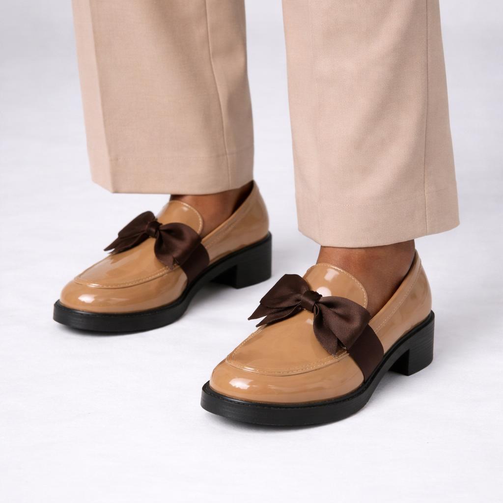 Women’s Patent Leather Bow Loafers - Shoe Corners