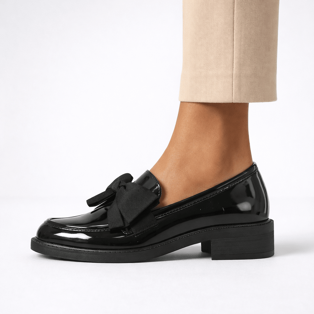 Women’s Patent Leather Bow Loafers - Shoe Corners
