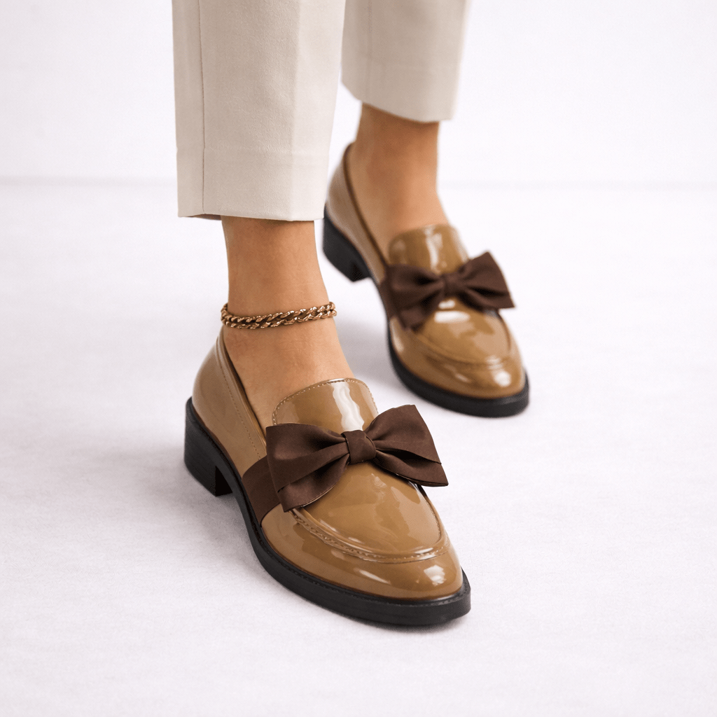 Women’s Patent Leather Bow Loafers - Shoe Corners