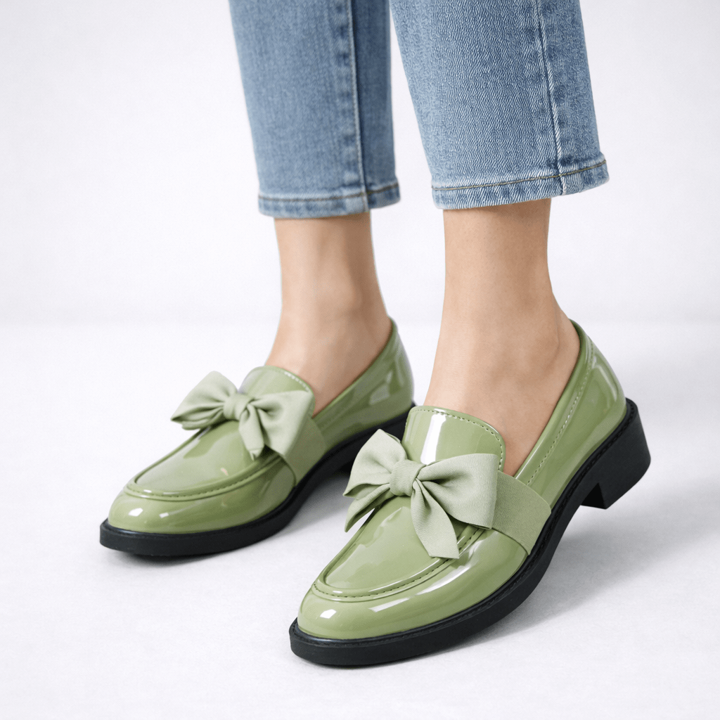 Women’s Patent Leather Bow Loafers - Shoe Corners