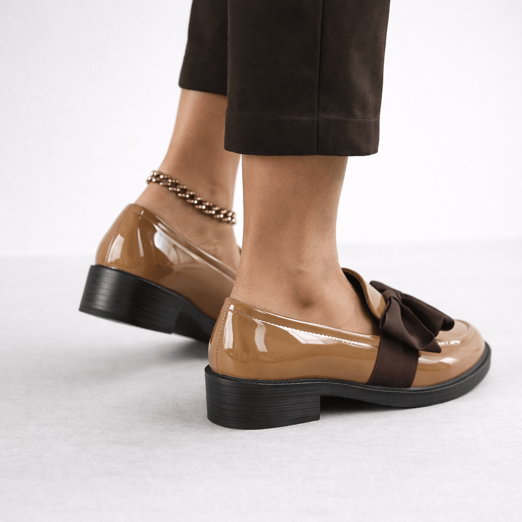 Women’s Patent Leather Bow Loafers - Shoe Corners