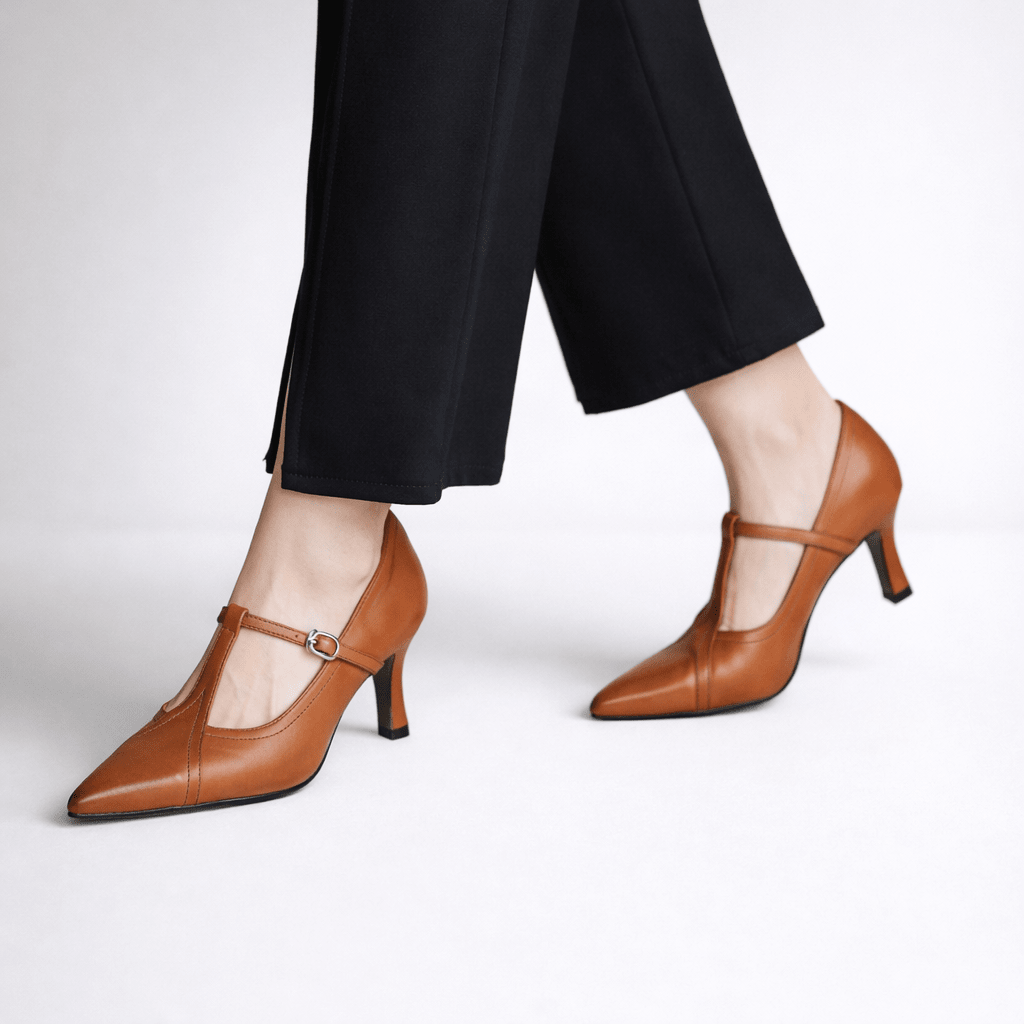 Women’s Pointed Toe T - Strap Heels - Shoe Corners