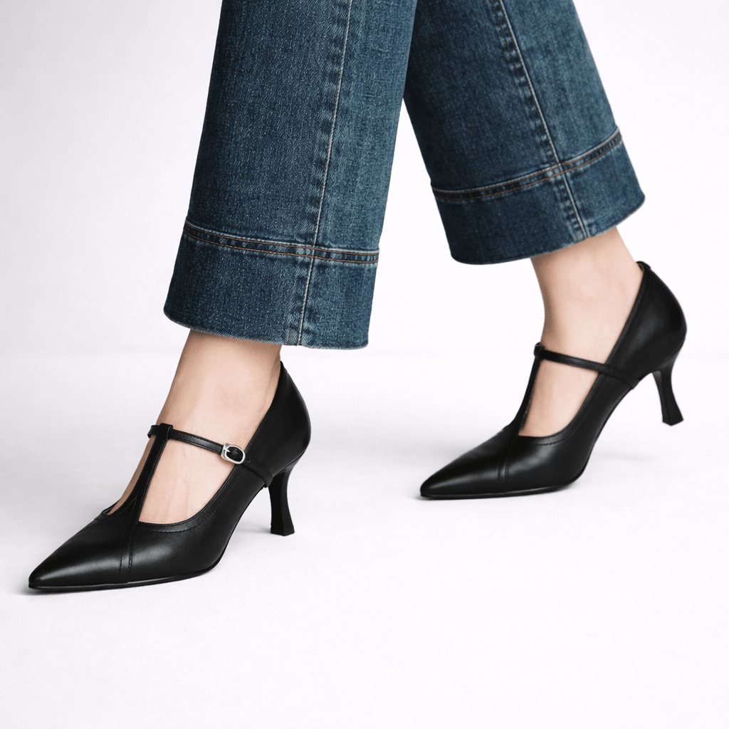 Women’s Pointed Toe T - Strap Heels - Shoe Corners