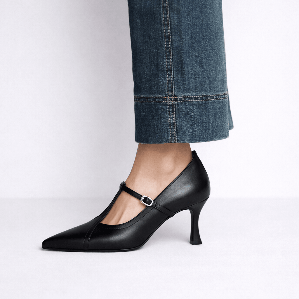 Women’s Pointed Toe T - Strap Heels - Shoe Corners