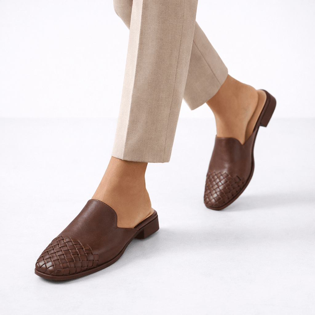 Women’s Woven Leather Mule Flats - Shoe Corners